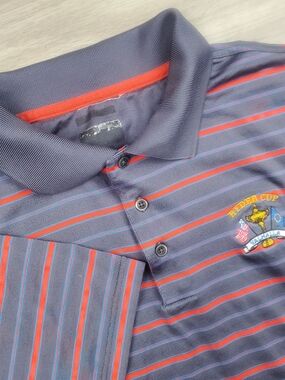 Adidas ClimaCool 2012 Ryder Cup Medinah Golf Polo Gray Stripe XXL EUC